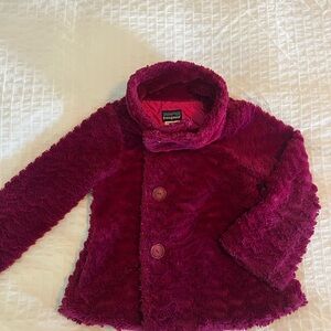 Patagonia Kids Fuzzy Burgundy Jacket